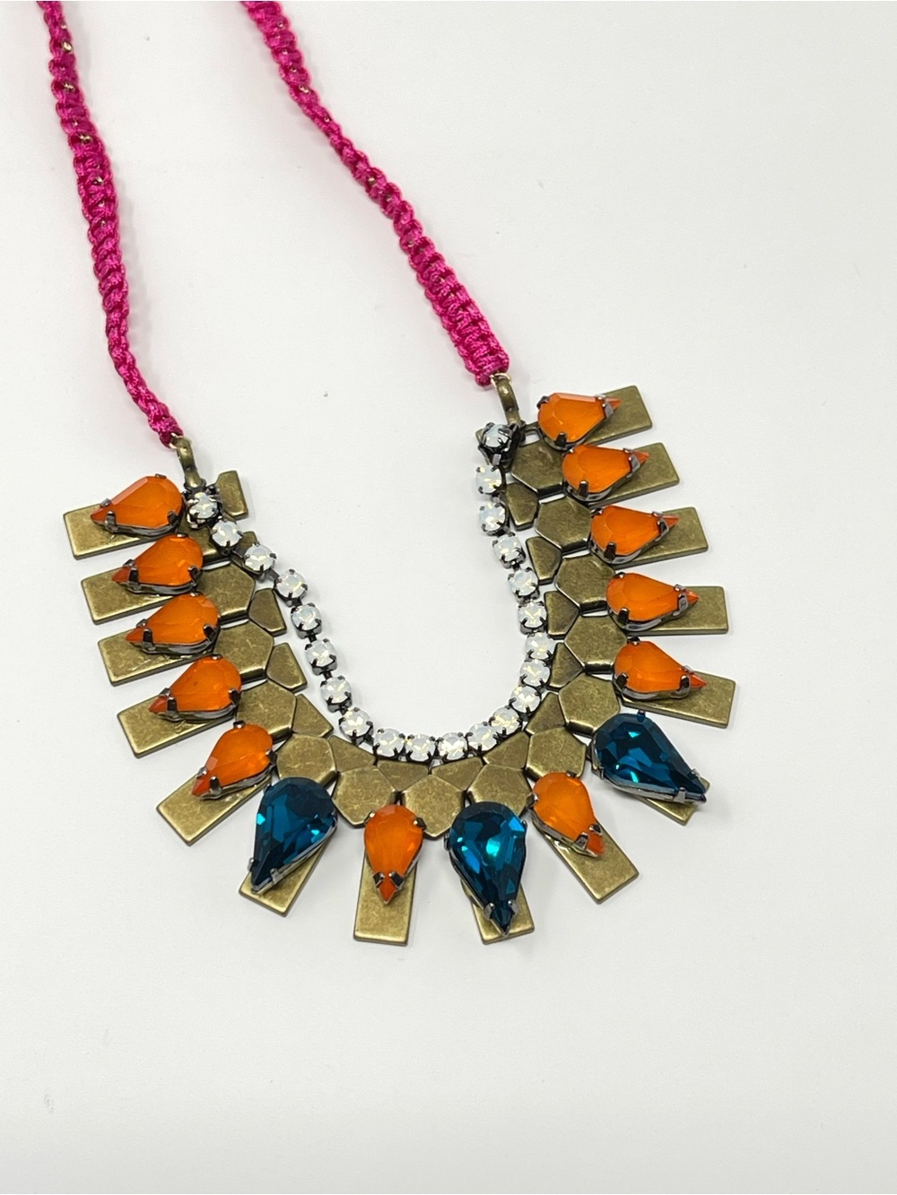 New Anthropologie Statement Bib Beaded Necklace - Picture 2 of 4